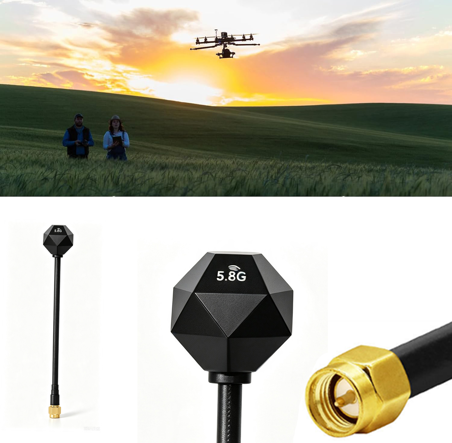 5.8GHz 3.5dBi Antenna LHCP RP  - огляд і ціна Drone Racing Antenna